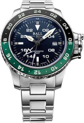 Ball Engineer Hydrocarbon AeroGMT II Blue Dial Green Bezel