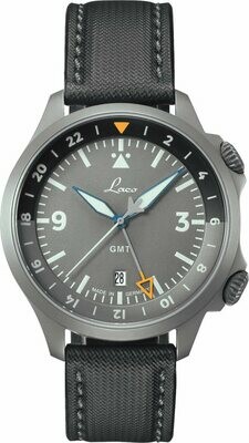 Laco Pilot Frankfurt GMT Schwarz Gray