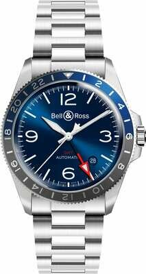Bell & Ross BR V2-93 GMT Blue on Bracelet