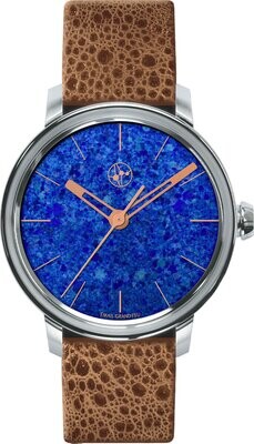 Lundis Bleus Contemporaines Abstract on Frog Leather Strap