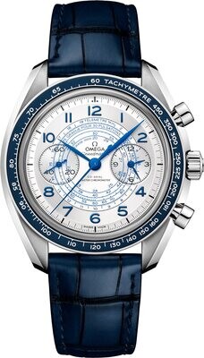 Omega Speedmaster Chronoscope 43mm Silver Dial on Strap