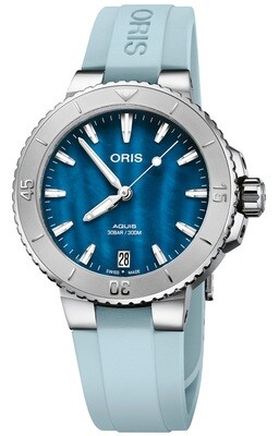 Oris 01 733 7770 4155-07 4 18 65FC Aquis Date Aegean Blue MOP Dial