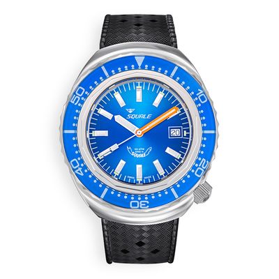 Squale 2002 Sapphire Bezel Blue Dial Rubber Strap 2002.SS.BL.BL.HT