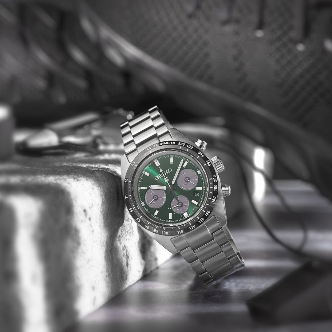 Seiko Prospex SSC933 Speedtimer Solar Chronograph Green Dial