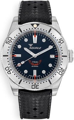 Squale 1545SSBK.HT 1545 Steel Black on Strap