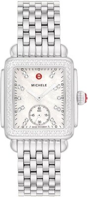 Michele Deco Mid Diamond Stainless Steel Watch MWW06V000122