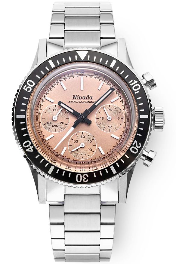 オンピング　ON PNG Nivada Grenchen 87043Q20 Chronoking Salmon Dial on Bracelet