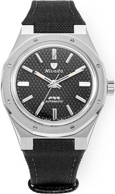 Nivada Grenchen F77 Black Dial No Date on Strap