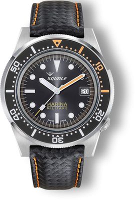 Squale 1521 Marina Militare Steel Black on Strap 1521MARINA.MIBK