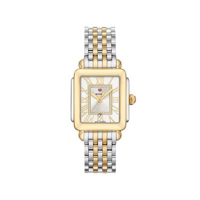 Michele Deco Madison Mid Two-Tone 18K Gold Diamond Dial Watch MWW06G000013