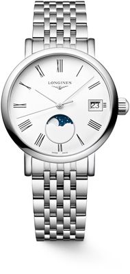 Longines L4.330.4.11.6 Elegant Collection Moonphase White Dial on Bracelet