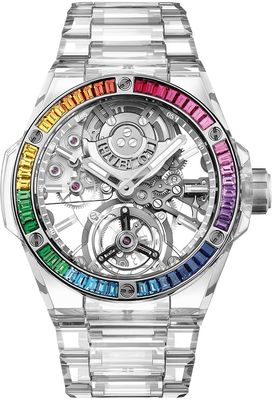 Hublot 455.JX.0120.JX.4099 Hublot Big Bang Integrated Tourbillon Full Sapphire Rainbow   43mm