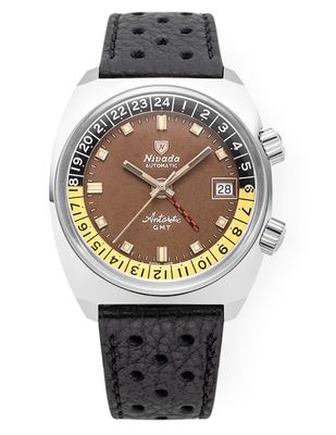 Nivada Grenchen 32061A10 Antarctic GMT Tropical Brown Racing Strap