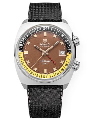 Nivada Grenchen 32061A01 Antarctic GMT Tropical Rubber Tropical Strap