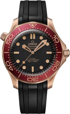 Omega Seamaster Diver 300M Bronze Gold "Ironman" On Rubber Strap 210.92.42.20.01.003