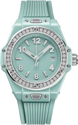 Hublot 485.GS.5271.RX.1204 Big Bang One Click Mint Green Ceramic Diamonds 33mm