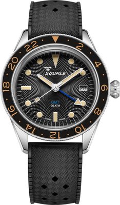 Squale SUB-39 GMT "Blackfin" Black Guilloché U.S. Exclusive