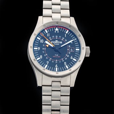 Fortis F4260000 Flieger F-43 Triple GMT Neu