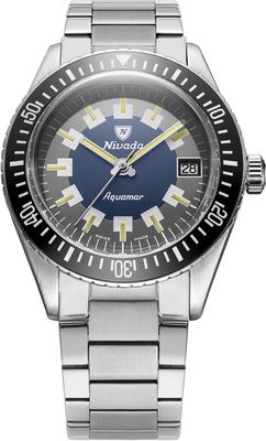 Nivada Grenchen Aquamar Vintage On Bracelet Flat Link 32062A20