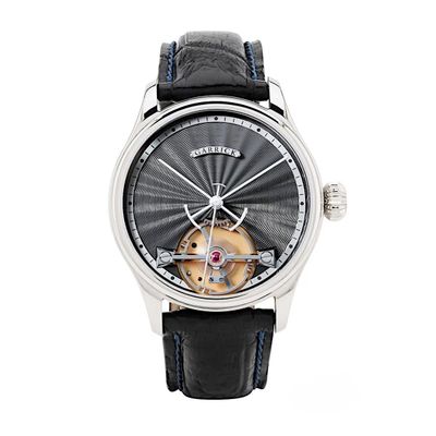 Garrick S2 Deadbeat Seconds Engine Turned Black Dial