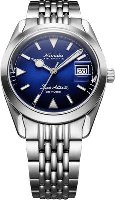 Nivada Grenchen Super Antarctic Blue On Beads Of Rice Bracelet 32076A04