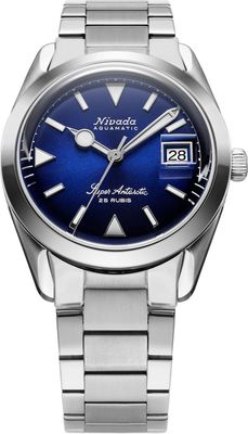 Nivada Grenchen Super Antarctic Blue On Bracelet Flat Link 32076A20