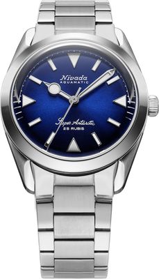 Nivada Grenchen Super Antarctic Blue On Bracelet Flat Link 32075A20
