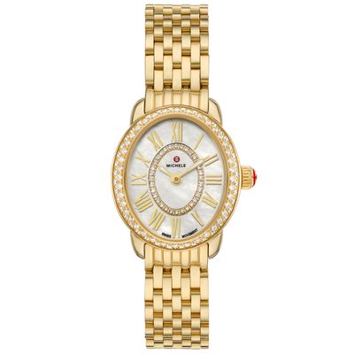 Michele Women's Serein Oval Diamond 18K Gold-Plated Watch, MWW21H000003