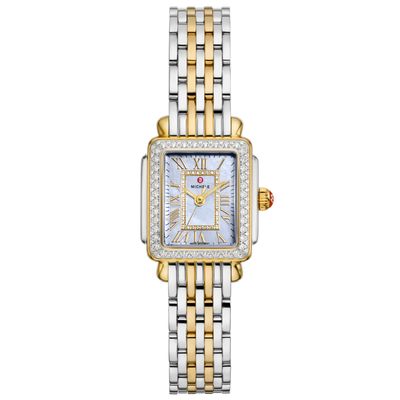 Michele Women's Deco Madison Mini Diamond Two-Tone 18K Gold-Plated Watch, MWW06D000176