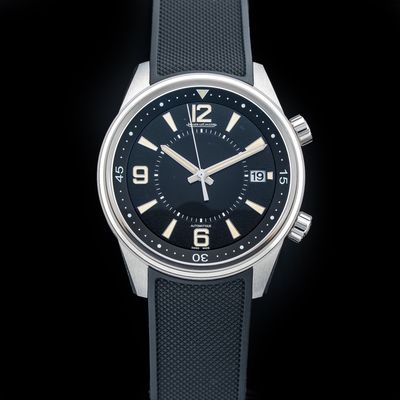 Jaeger LeCoultre Polaris Date Automatic Black Dial Men's Rubber Watch Q9068670