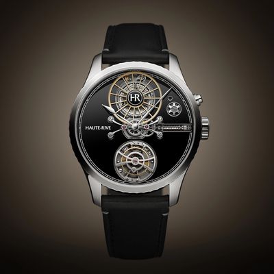 Haute Rive Honoris I White Gold Black Enamel Dial Smooth Bezel