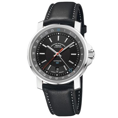 Mühle Glashütte 29ER Big GMT On Black Leather Strap M1-25-93-LB