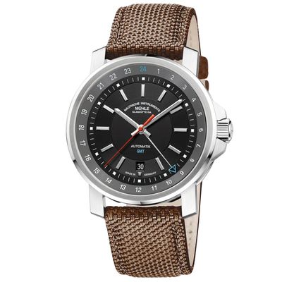 Mühle Glashütte 29ER Big GMT Coffee Brown Canvas Strap M1-25-93-CB-III
