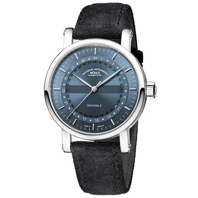Mühle Glashütte Teutonia II Ring Date On Alcantara Strap M1-33-52-AB-I