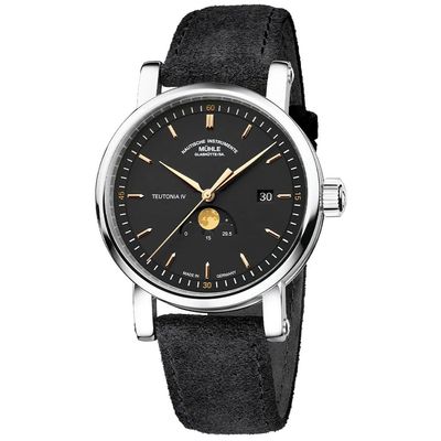 Mühle Glashütte Teutonia IV Moonphase On Alcantara Strap M1-44-03-AB-I