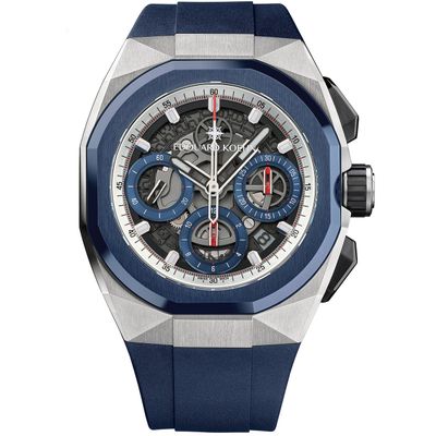 Edouard Koehn Tempus III Blue Skeleton Chronograph EK-CHR07SRBE