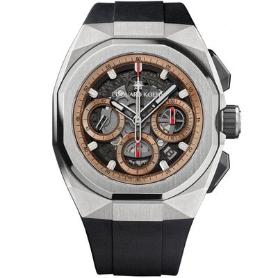 Edouard Koehn Tempus III Salmon Skeleton Chronograph EK-CHR10SRSD