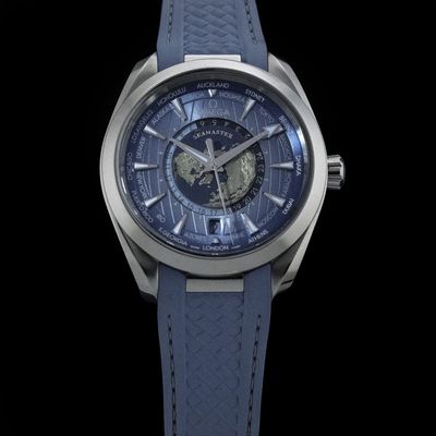 Omega 220.12.43.22.03.002 Seamaster Aqua Terra 150M Worldtimer Summer Blue on Strap
