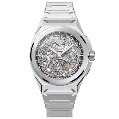 Bianchet Ultrafino Rotondo Titanium Skeleton Sky Blue