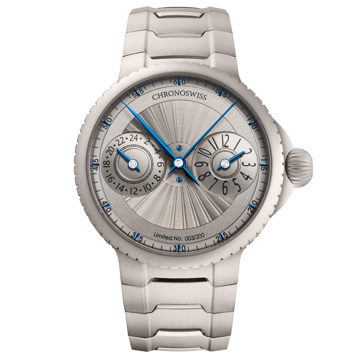Chronoswiss Pulse GMT Silver Guilloche CH-4223TM-GR - Exquisite