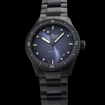 Blancpain 5000A 0140 01S Fifty Fathoms Bathyscaphe Automatic 43.6mm Blue Dial