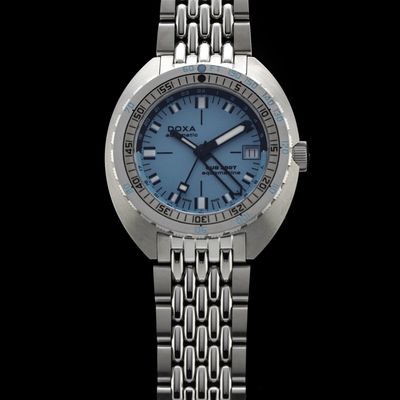 DOXA 855.10.241.10 SUB 250T GMT Aquamarine On Stainless Steel Bracelet