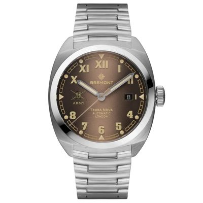 Bremont HMAF Terra Nova 40.5mm Date Stainless Steel Brown Dial on Bracelet
