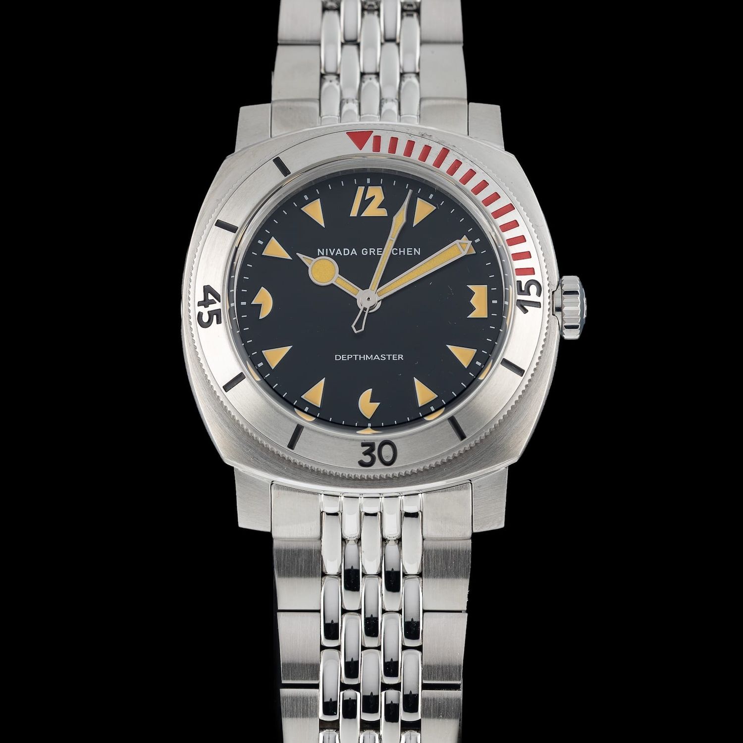 Nivada Grenchen 14200A04 Pacman Depthmaster 42mm on Bead of Rice
