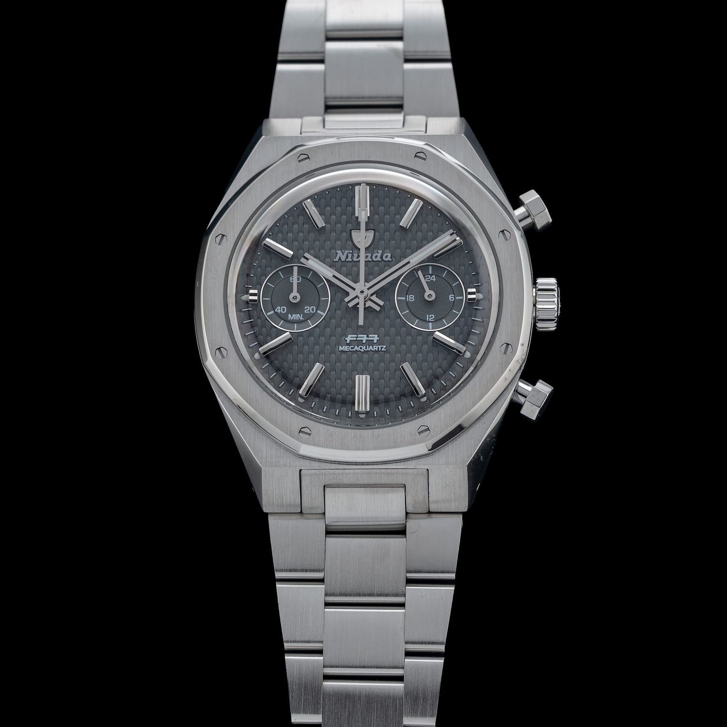 Nivada Grenchen F77 Chrono Mecaquartz Grey 38mm 68001Q77