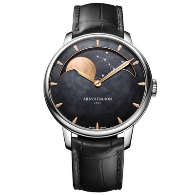 Arnold & Son HM Perpetual Moon Steel 41.5 Black Dial Red MOP 1GLBS.M02A.C672S