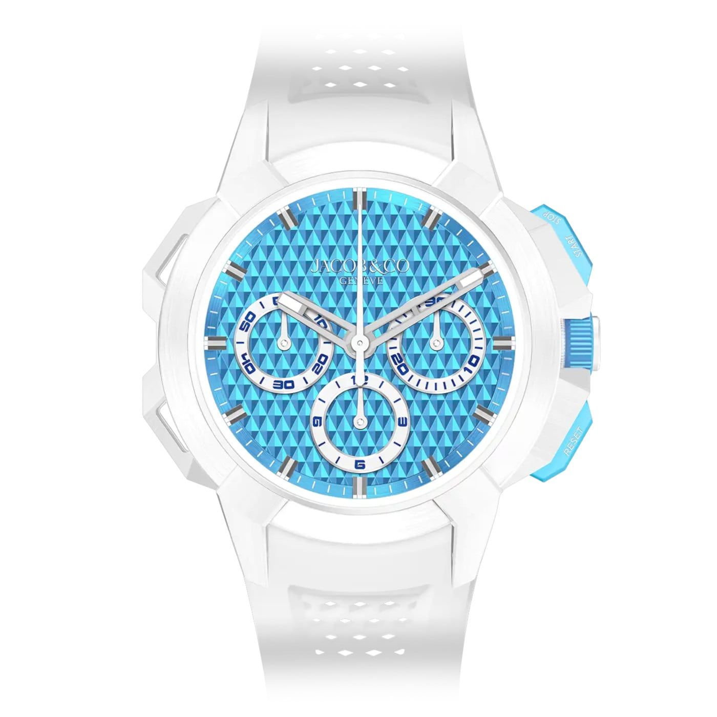 Jacob & Co. Epic X Chrono 44mm Tri-Compax White Ceramic Electric