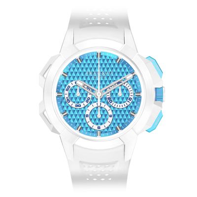 Jacob & Co. Epic X Chrono 44mm Tri-Compax White Ceramic Electric Blue EC440.95.AB.AA.ABRUA