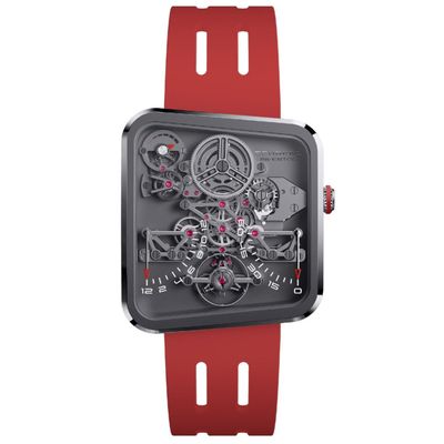 Behrens Ultra-light 20G Grey on Red Fluoroelastomer Strap