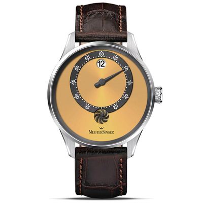 MeisterSinger Panthero Jumping Hour Sunburst Golden Yellow PTJH935